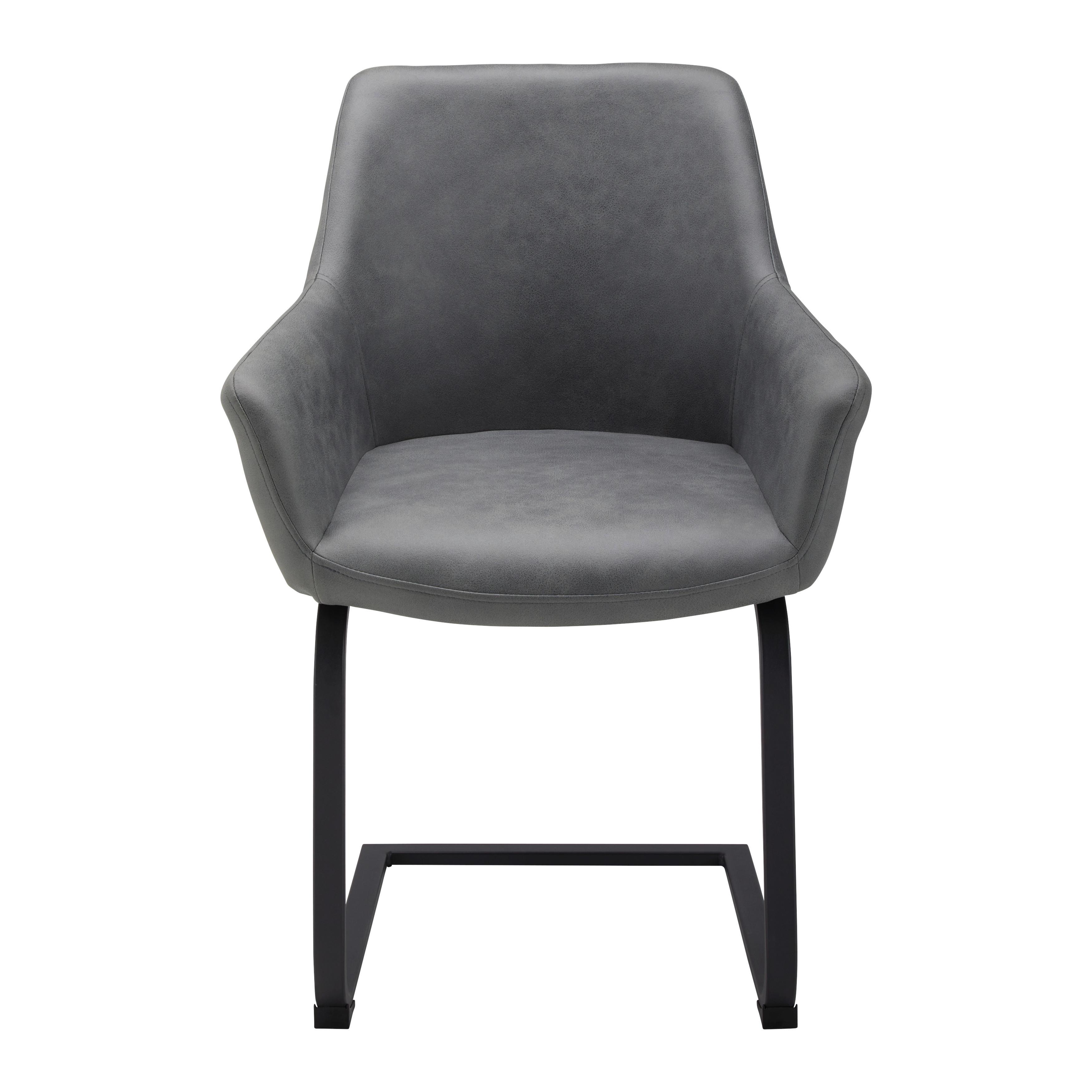 SVIKTSTOL PRIA - mörkgrå/grå, Modern, metall/trä (61/85/62cm) - Bessagi Home