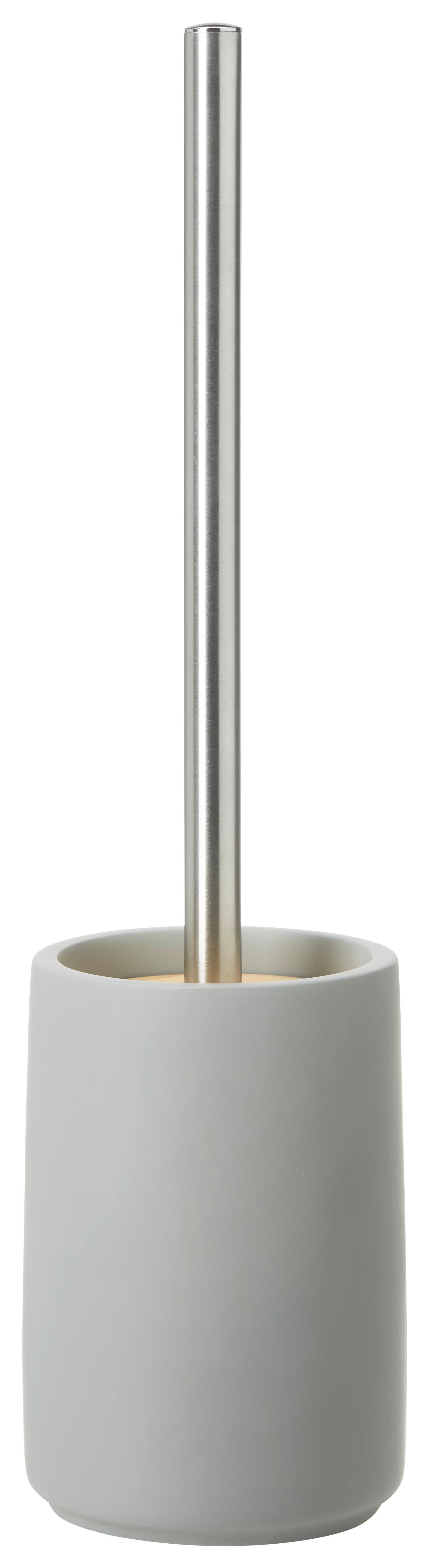 WC-Bürstengarnitur Kim aus Bambus in Grau - Holz/Metall (10,5/40cm)