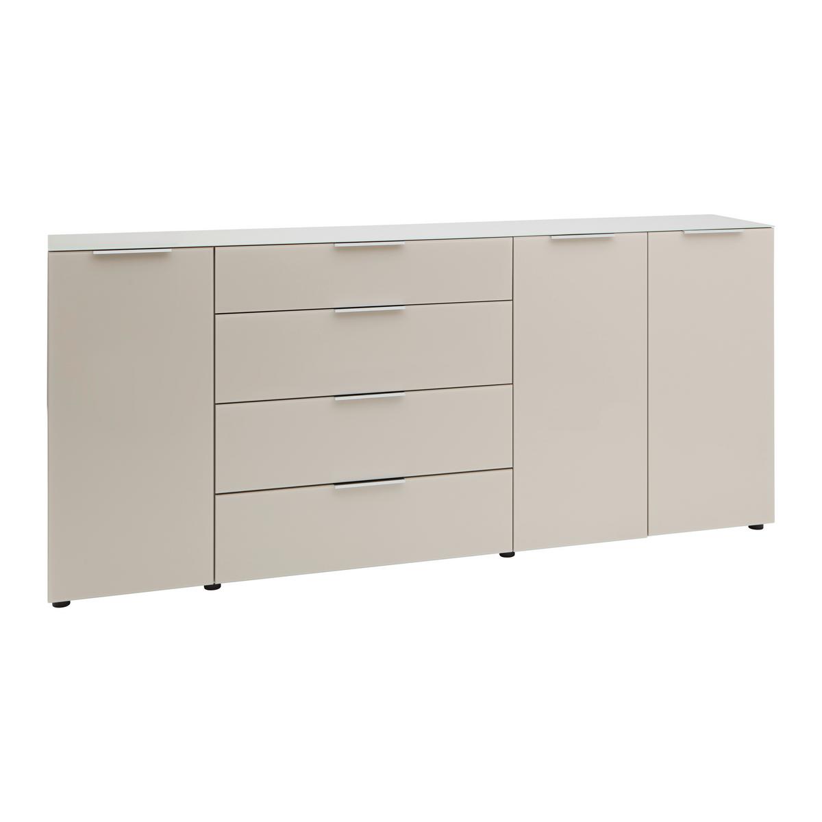 Sideboard Siena Kaschmirfarben - Chromfarben/Kaschmir, MODERN, Glas/Holzwerkstoff (226/99/40cm) - Mömax