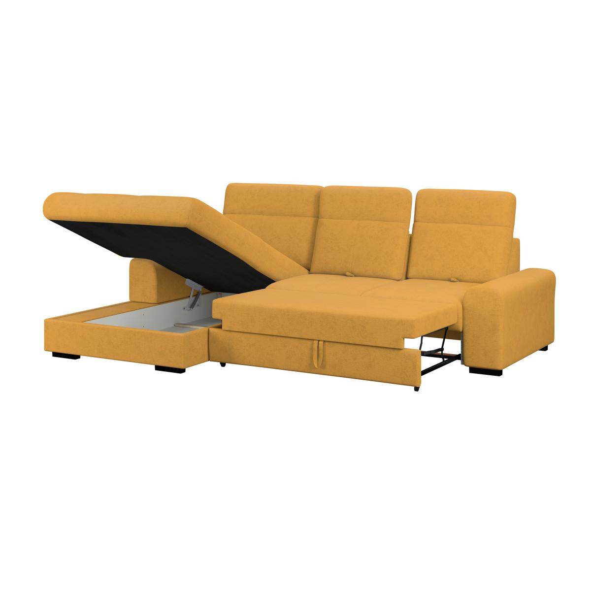 Kutna Garnitura Malaga - žuta/crna, Konvencionalno, tekstil/drvo (203/286cm) - Ondega