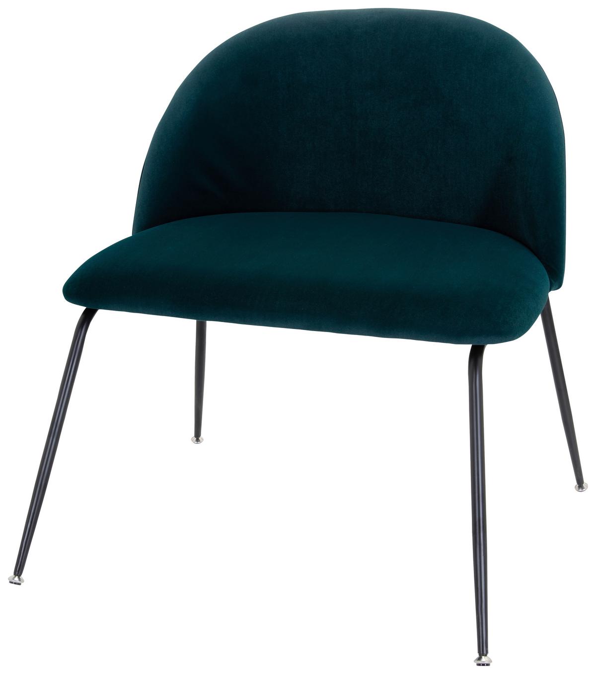 Stol Velvo, Barva Petroleja - barve petroleja/črna, Basics, kovina/tekstil (72/80/65cm) - MID.YOU
