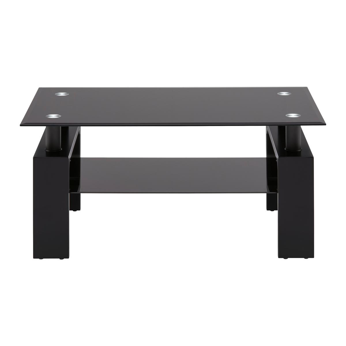 Couchtisch Intro Schwarz - Schwarz, MODERN, Glas/Holzwerkstoff (100/60/45cm) - Mömax