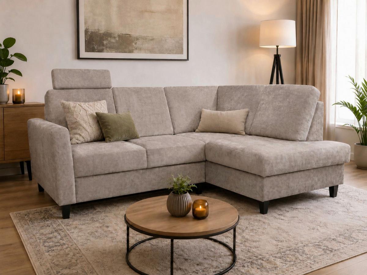 Kutna Garnitura Alton - crna/taupe, Konvencionalno, drvo/tekstil (211/91/166cm) - Modern Living