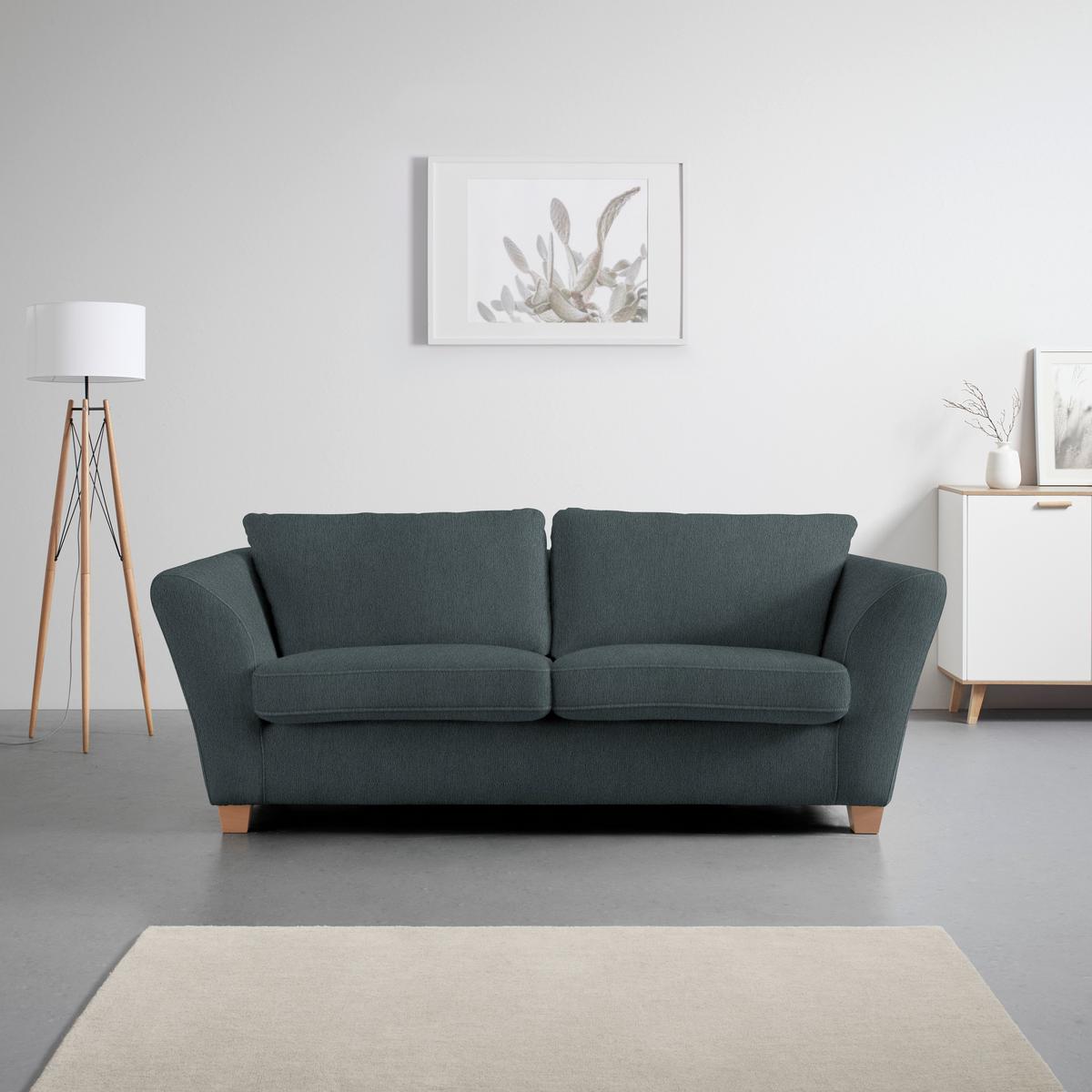 3-Sitzer-Sofa Devado Dunkelgrau - Dunkelgrau/Naturfarben, Holz/Textil (216/70-85/95cm) - Mömax