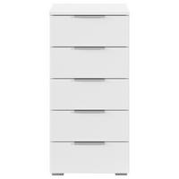 Noćni Ormarić Mars 5l - bijela/boje aluminija, Basics, drvni materijal/metal (40/84/40cm) - Modern Living