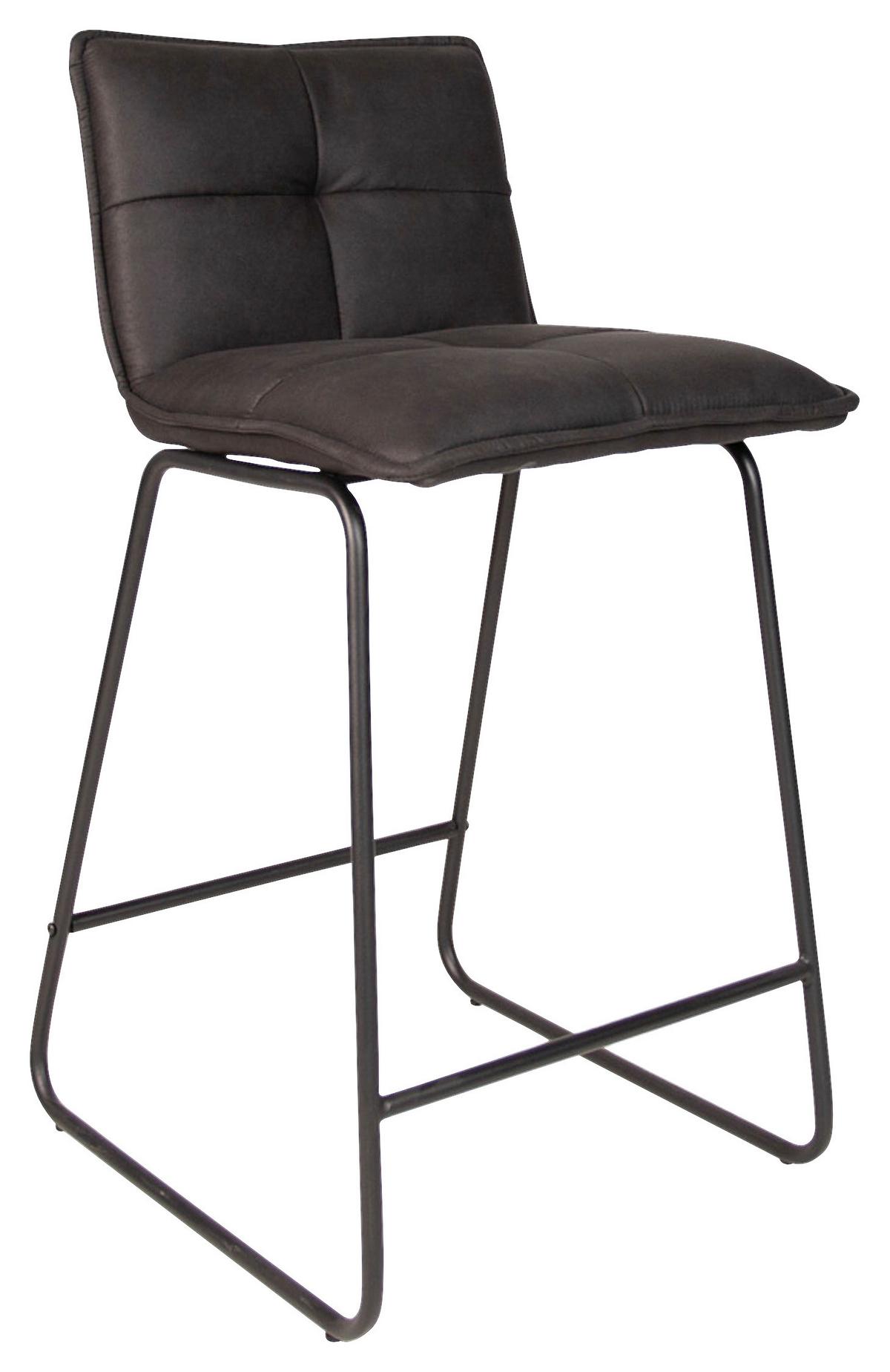 Barhocker-Set Jeremy 2er-Set ca. 44x87 cm Anthrazit - Anthrazit/Schwarz, KONVENTIONELL, Textil/Metall (44/87/50cm) - MID.YOU