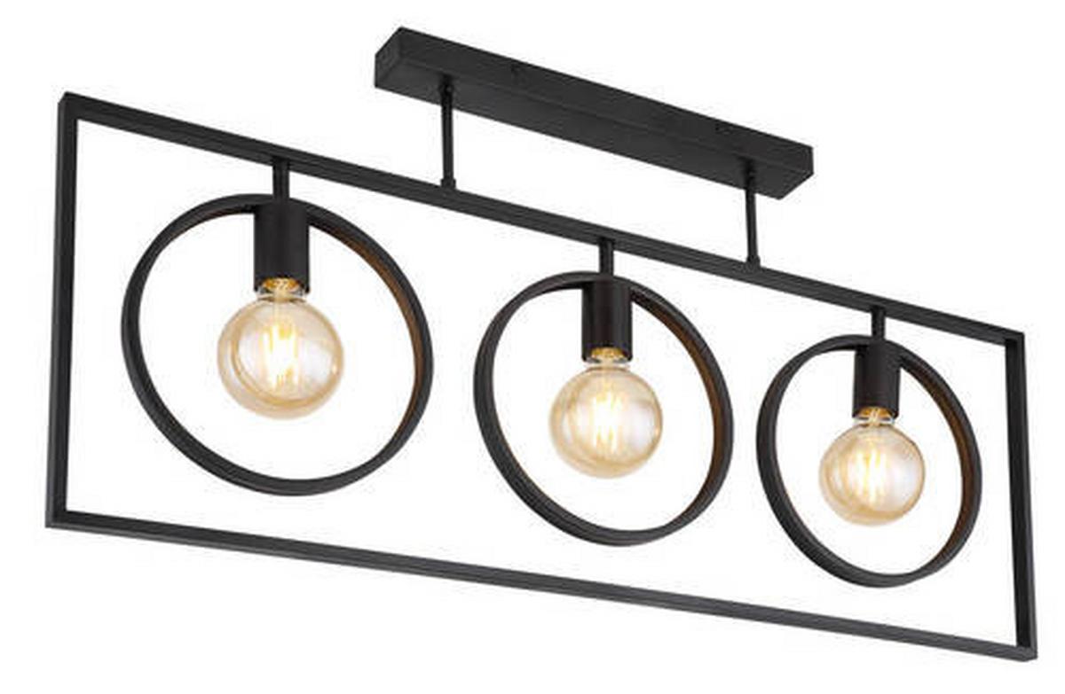 Deckenleuchte 15489D in Schwarz max. 60 Watt - Schwarz, Design, Metall (92/24/45,5cm) - Globo