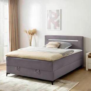 Boxbett Jerry Anthrazit ca. 100x200cm - Anthrazit/Schwarz, KONVENTIONELL, Textil (100/200cm) - Mömax