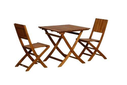 Balkonmöbel Set Falun Echtholz Akazie - Akaziefarben, KONVENTIONELL, Holz - Siena Garden