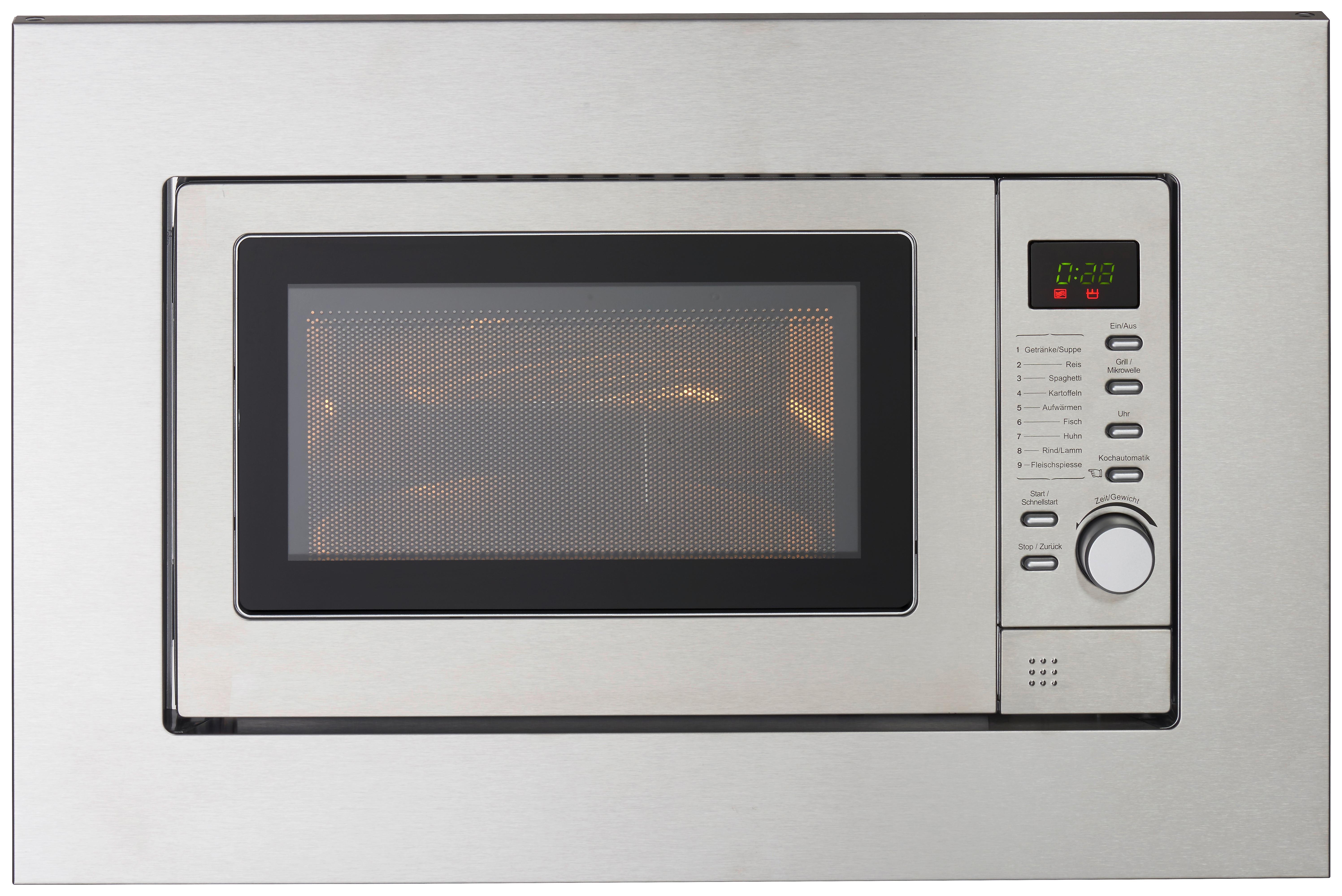 Einbaumikrowelle in Edelstahlfarbe - Edelstahlfarben, Basics, Metall (59,50/39/35,40cm) - PKM