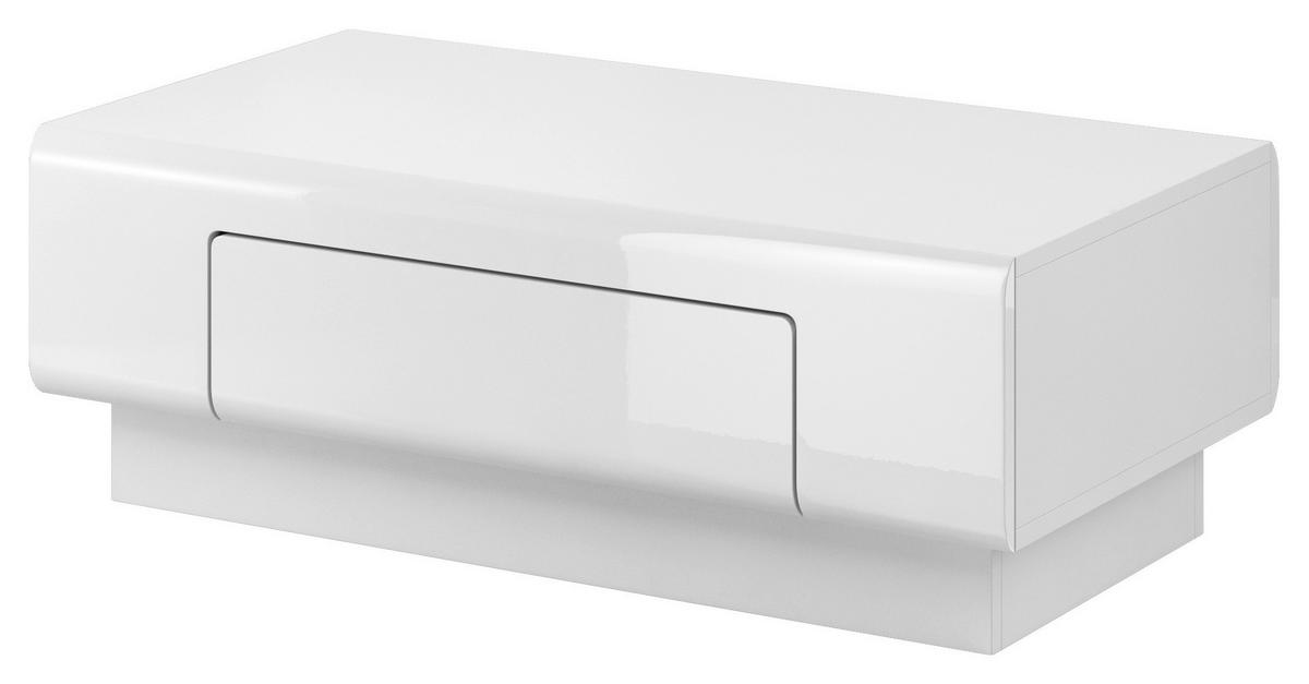 Dohányzóasztal Toledo - magasfényű fehér, Modern, faalapú anyag (110/39/60cm)