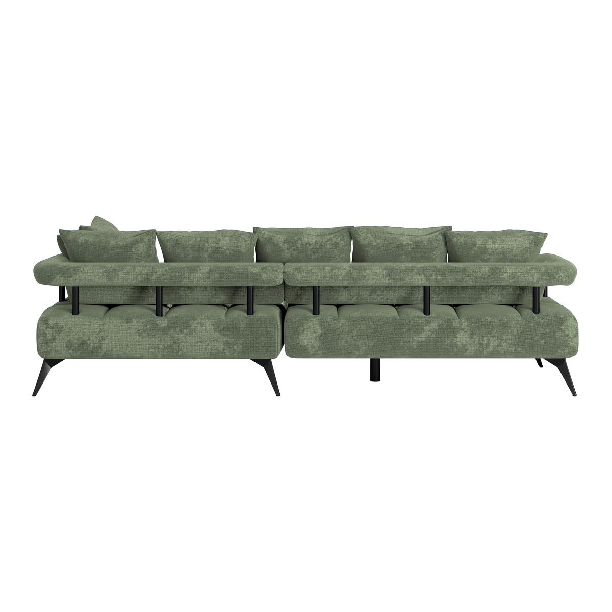 Kutna Garnitura Vanessa New - boje mente/crna, Moderno, tekstil/metal (297/200cm) - Modern Living