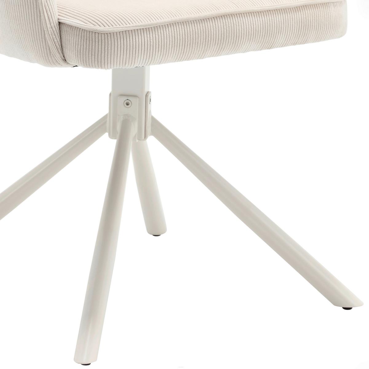 KRZESŁO Z PODŁOKIETNIKAMI ADELE - kremowy, Modern, metal/tkanina (61/85/61cm) - Livetastic