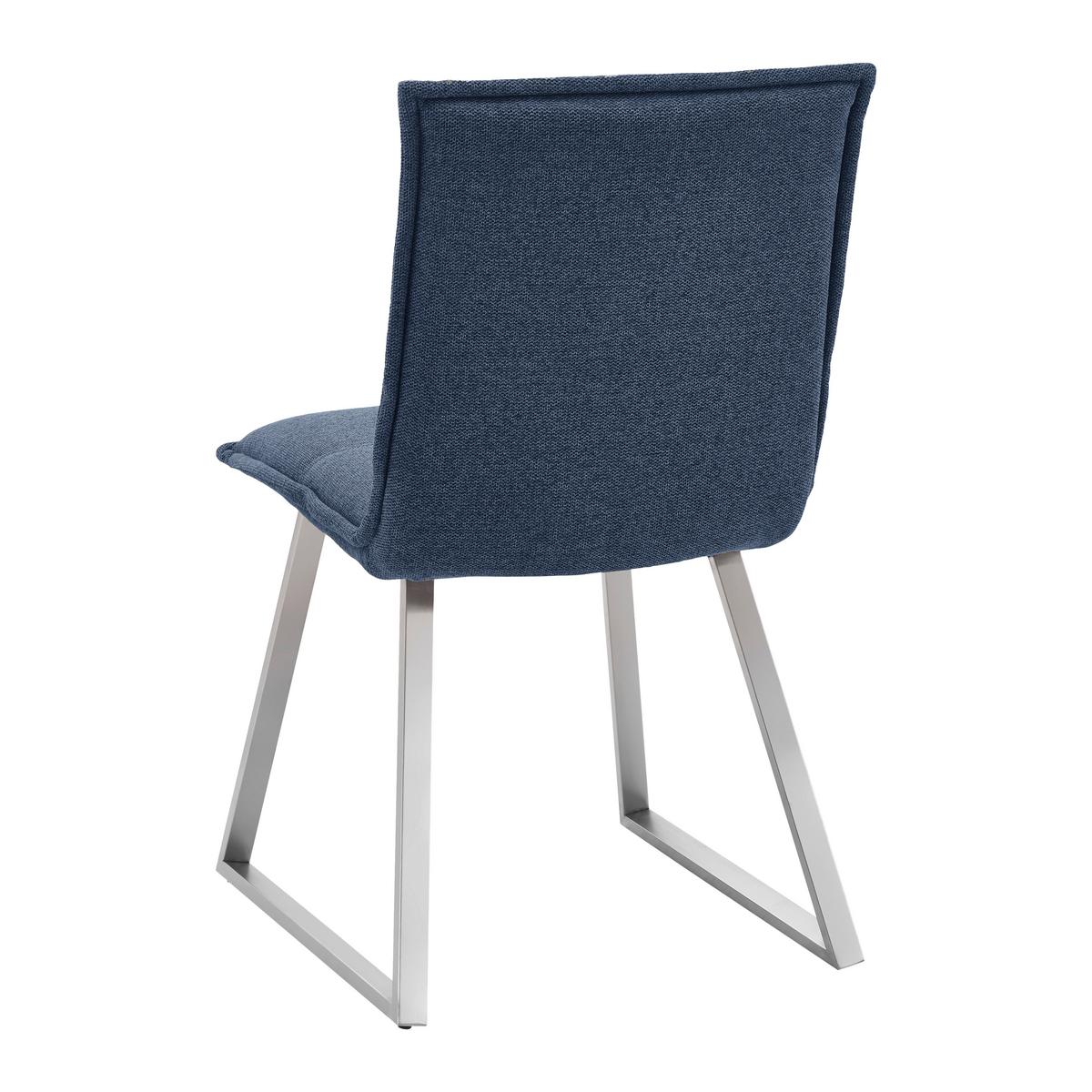 KRZESŁO EMILIO - kolor stalowy/niebieski, Modern, metal/drewno (46/85/55cm) - Bessagi Home