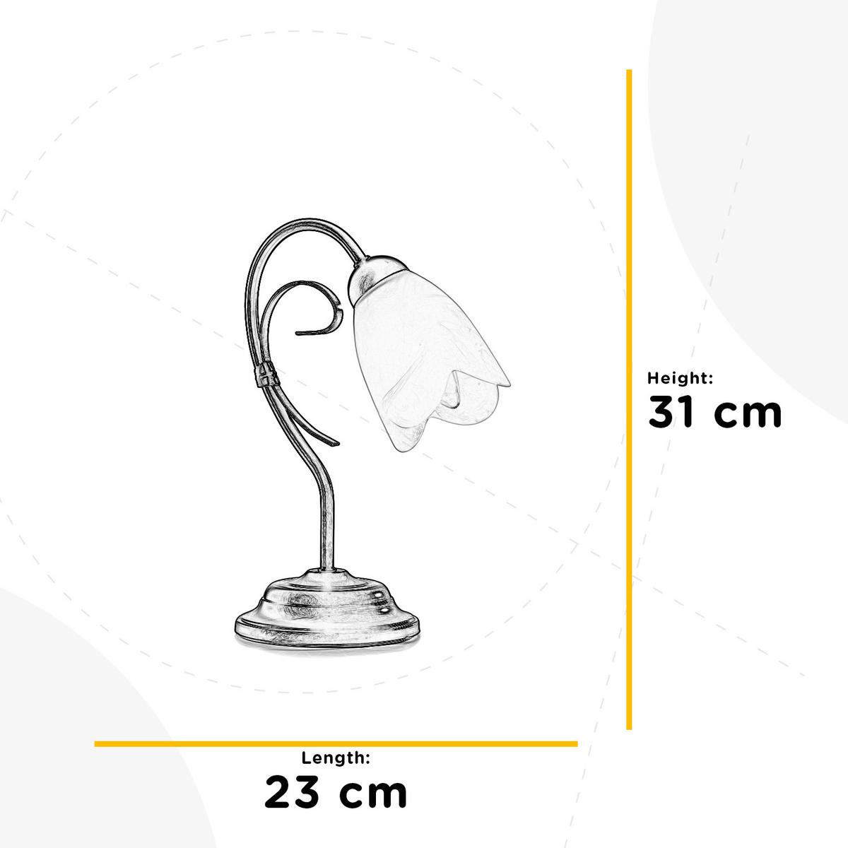Asztali Lámpa 4623/l Odino - barna/fehér, Konventionell, műanyag/üveg (25/35cm)