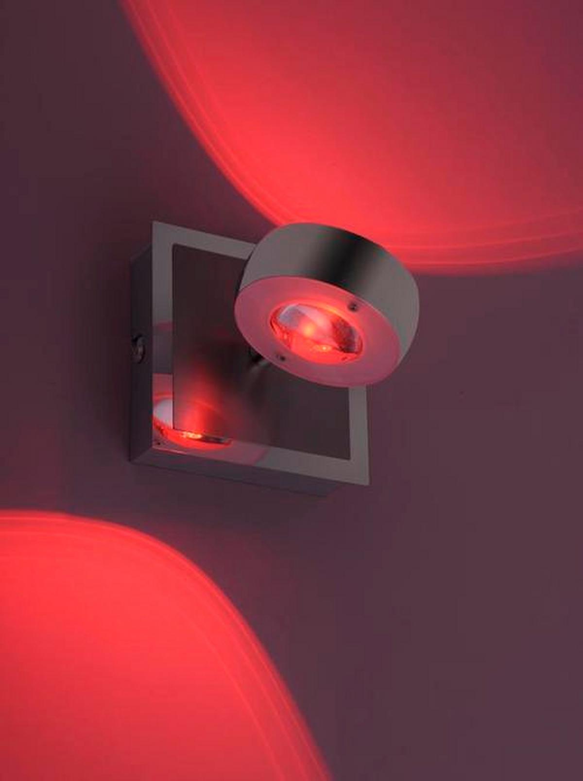 LED-Wandleuchte Lolasmart-Opti Silberfarben max. 6 Watt - Silberfarben, Design, Kunststoff/Metall (12/12/14cm)