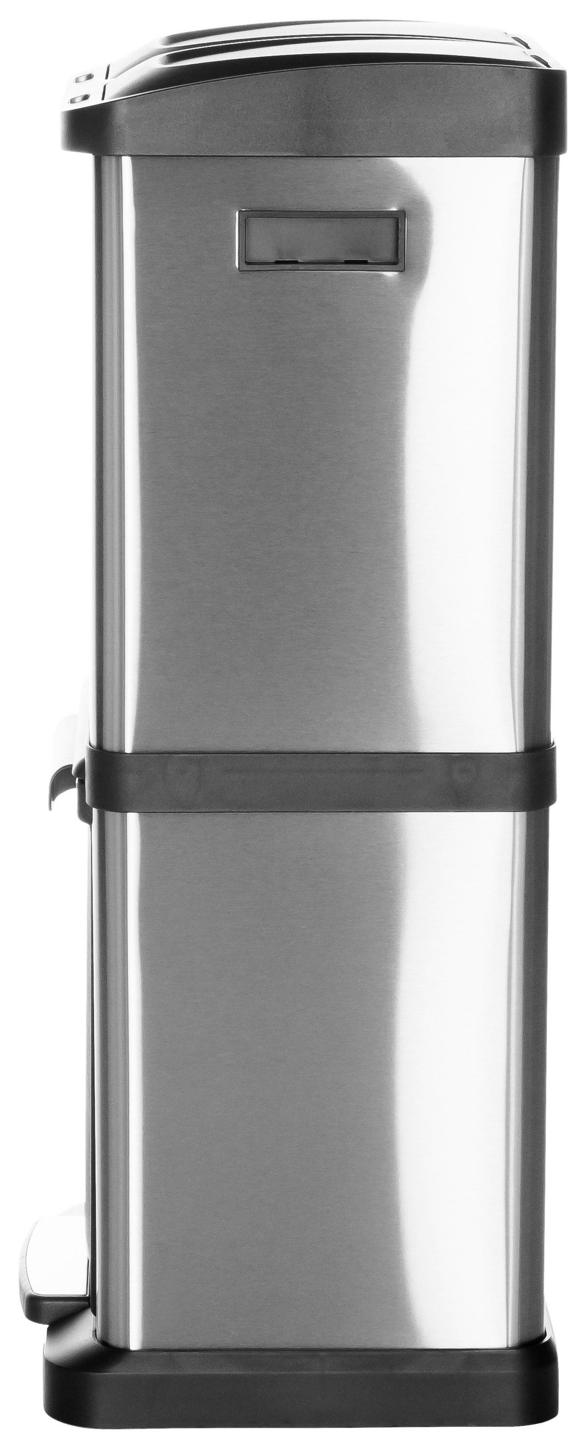 Koš Za Smeti Clean Vii, 32 L, Srebrna - srebrne barve/črna, Basics, kovina/umetna masa (32/78/32cm) - MID.YOU