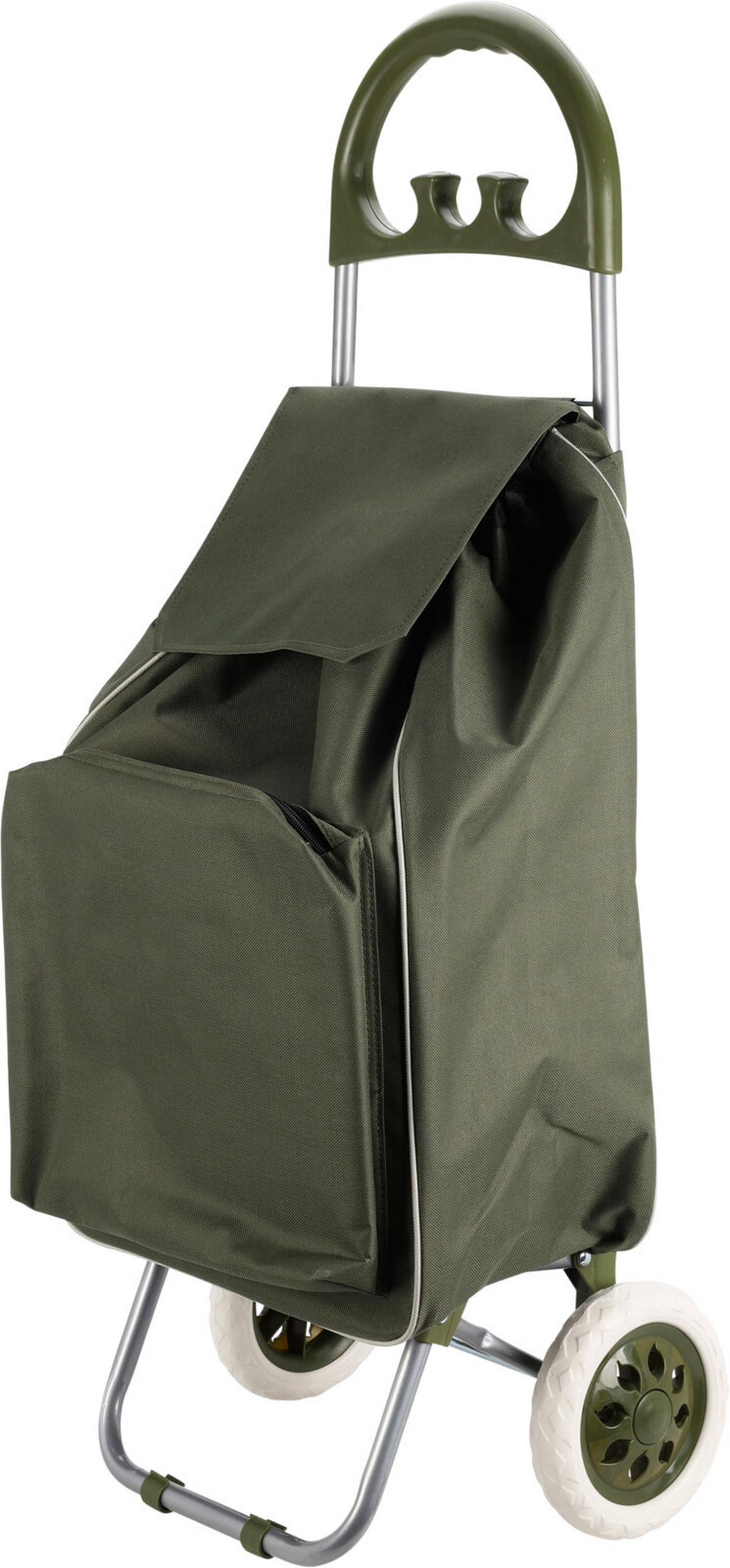 Bevásárlókocsi Shopper - zöld, fém (37/28/95cm)