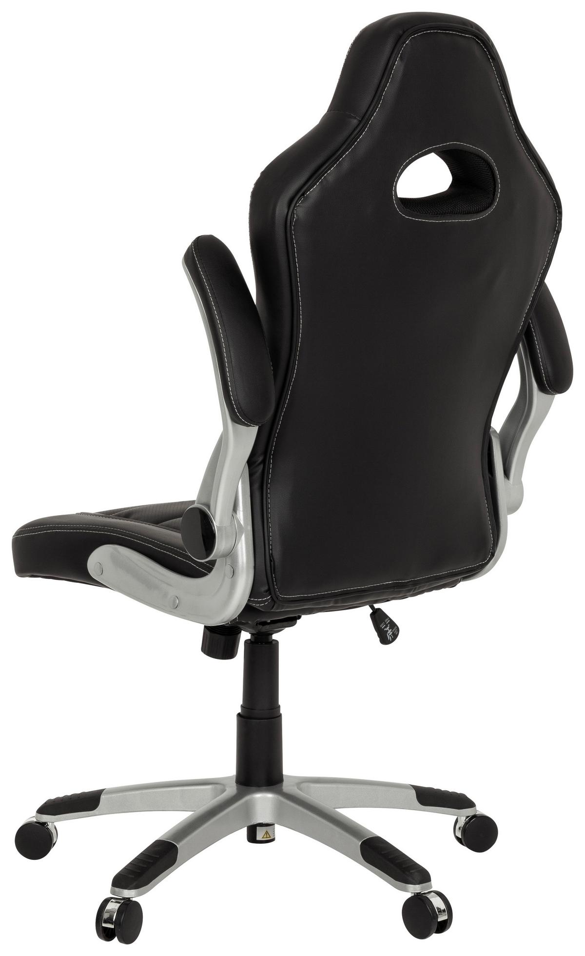 Gaming Stol Game Sport, Črna - črna/bela, Moderno, umetna masa/tekstil (64/118/57cm) - MID.YOU