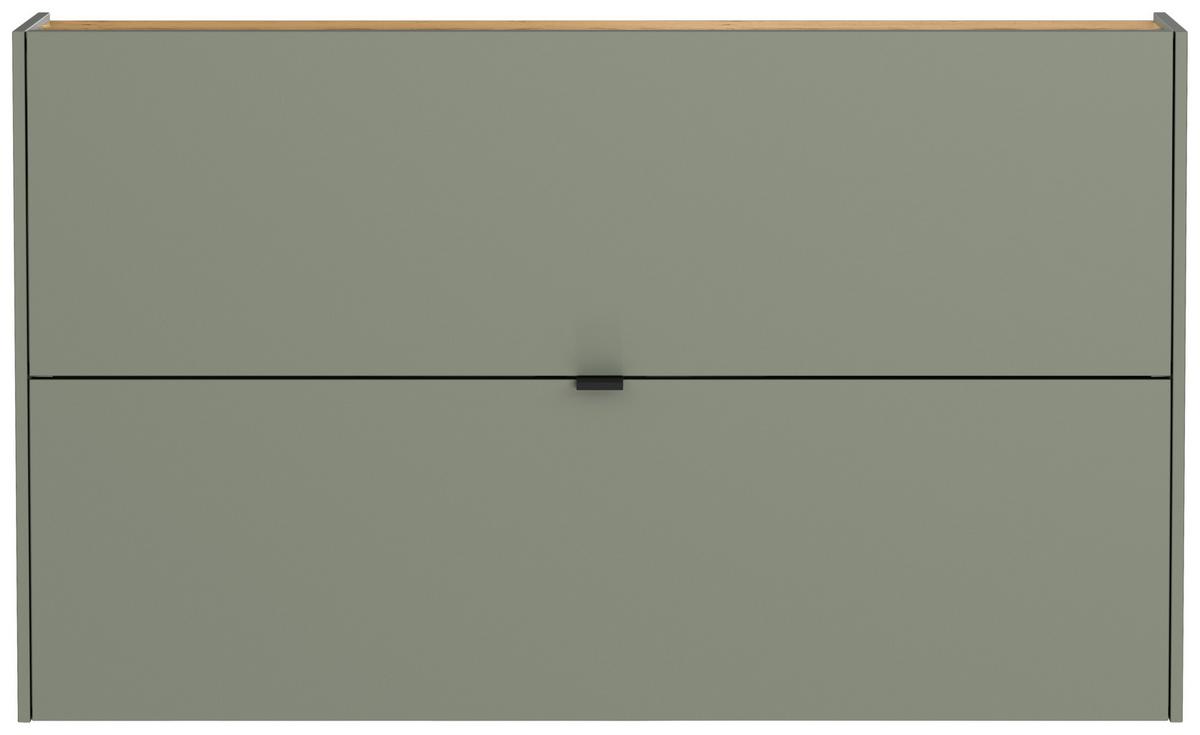 Hängeschuhschrank Ameca Taupe/Eichefarben - Taupe/Eichefarben, MODERN, Holzwerkstoff/Metall (140/83/18cm) - Premium Living