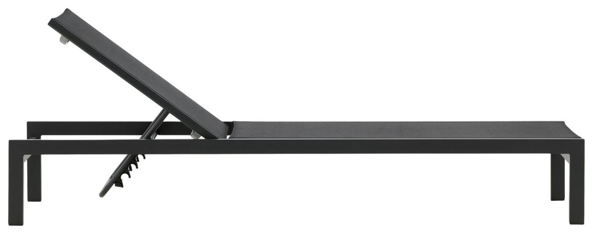Sonnenliege Copacabana ca. 60x30x195 cm Schwarz - Schwarz, KONVENTIONELL, Metall (60/30/195cm) - Gardenson