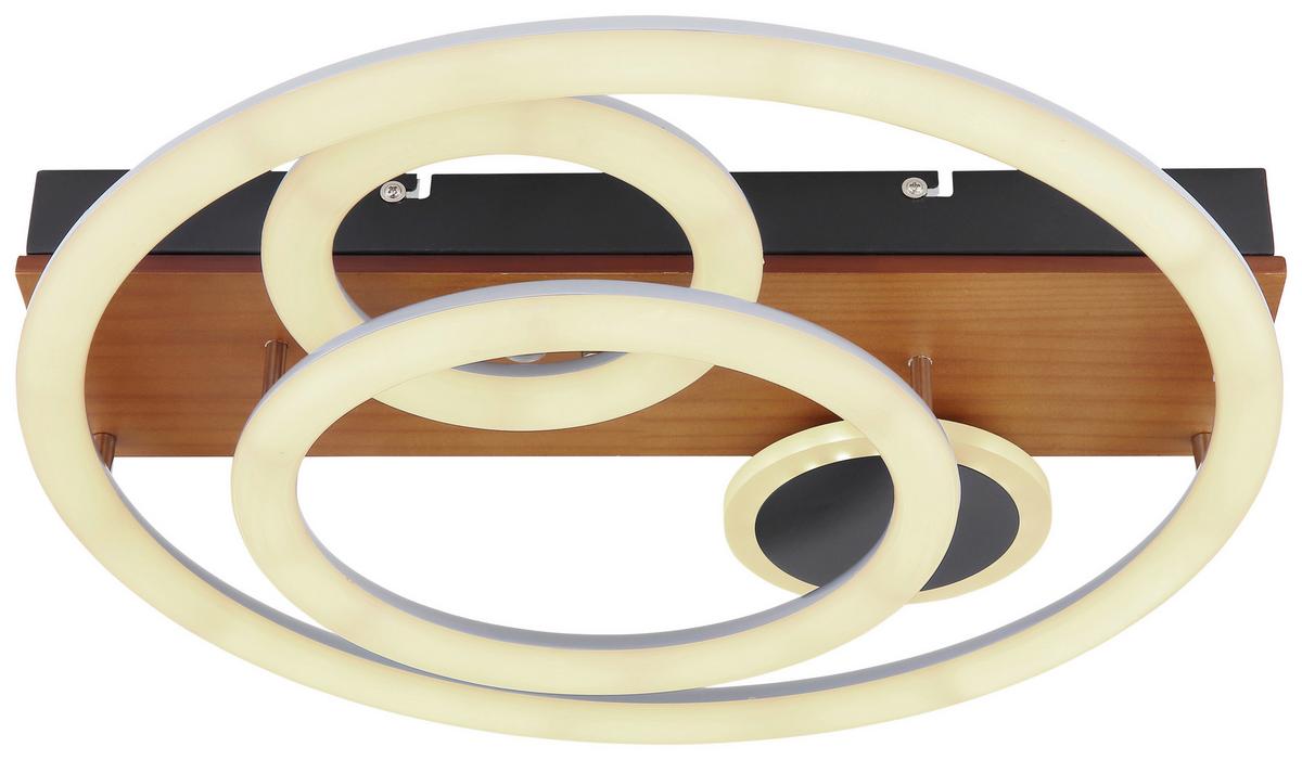 Stropna Led-svetilka Darryl, S Sijalko - črna/opal, Design, kovina/umetna masa (48/11cm) - Globo