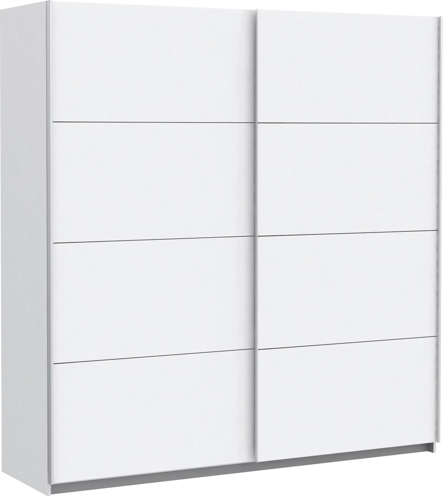 Omara Z Drsnimi Vrati Lyon, Bela - srebrne barve/bela, Design, kovina/leseni material (200/210/61cm) - Ti'me