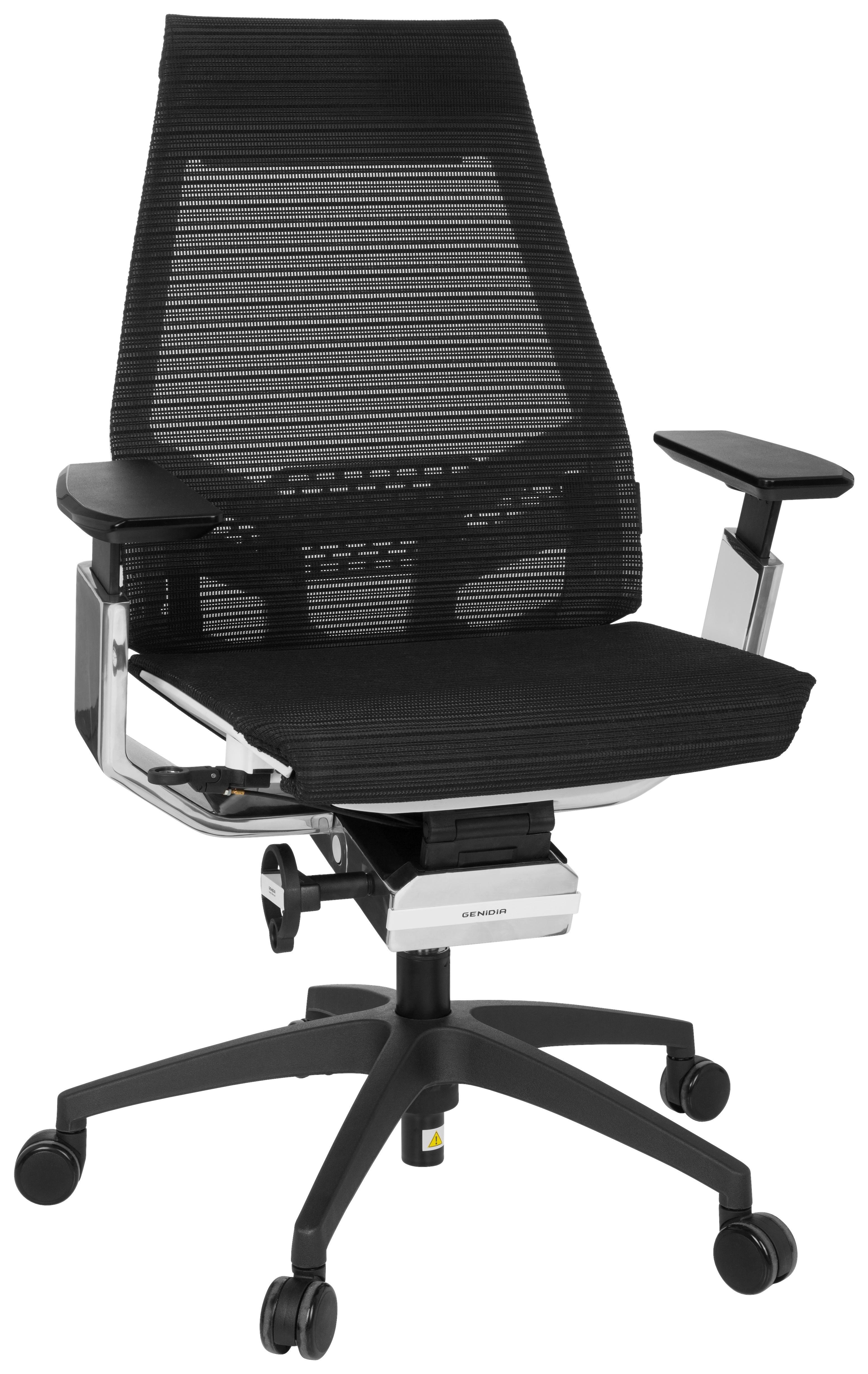 Pisarniški Stol Genidia Smart White, Bela, Črna - barve kroma/črna, Moderno, umetna masa/tekstil (70/112/55cm) - MID.YOU