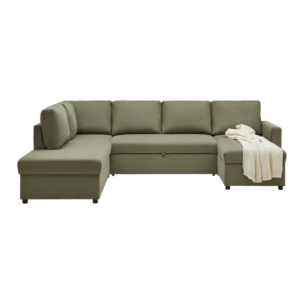 Sarokkanapé Martina - zöld, Modern, faalapú anyag/textil (204/89/276cm) - Mömax