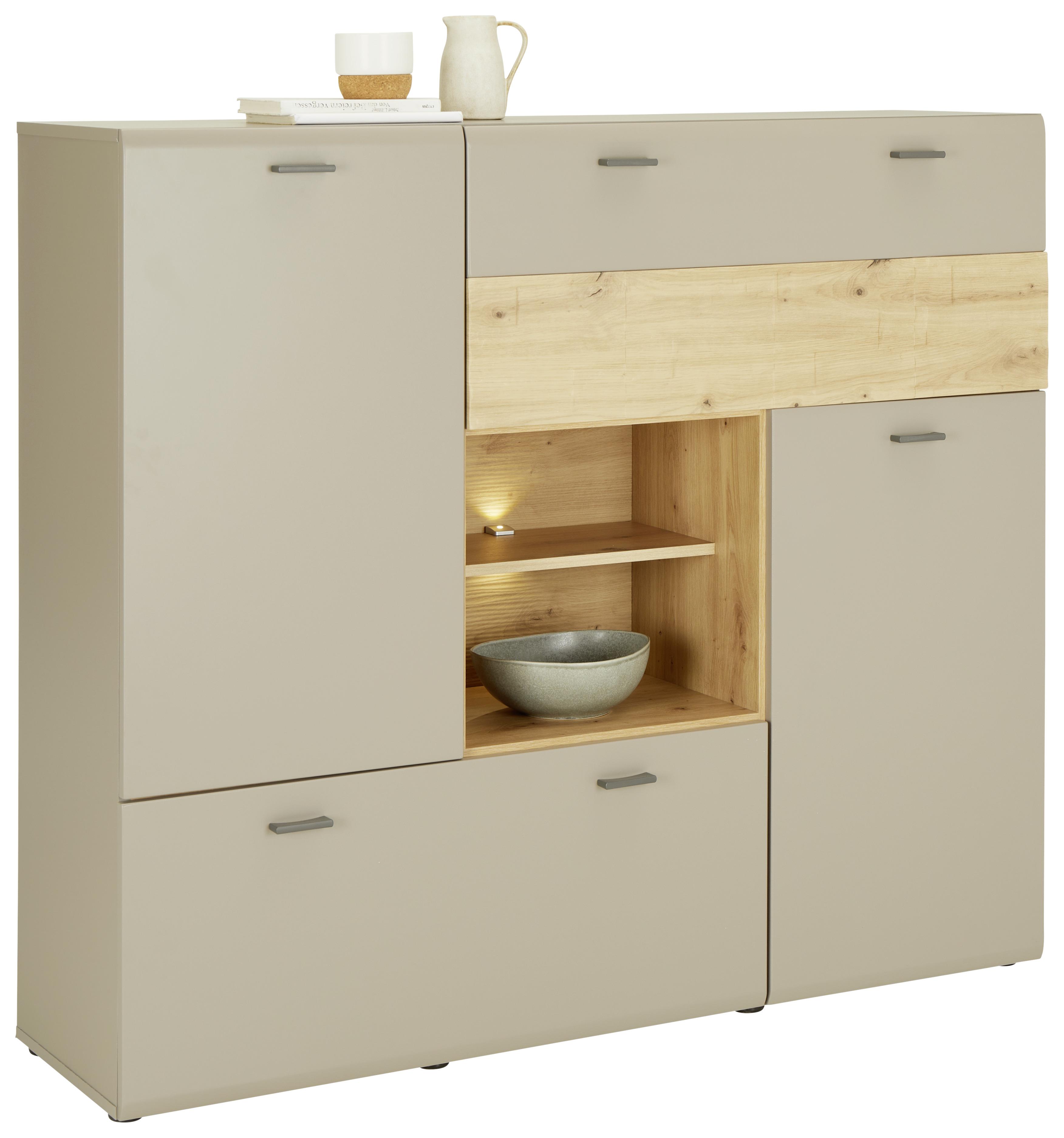 Highboard in Eichefarben - Eichefarben, MODERN, Holzwerkstoff (135/119/38cm) - Modern Living