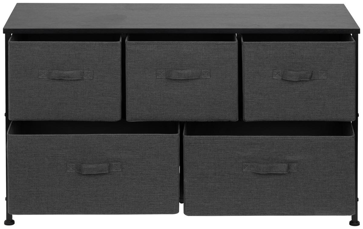 KOMODA KRETA - ciemnoszary/czarny, Modern, materiał drewnopochodny/metal (99/55/30cm) - PBJ