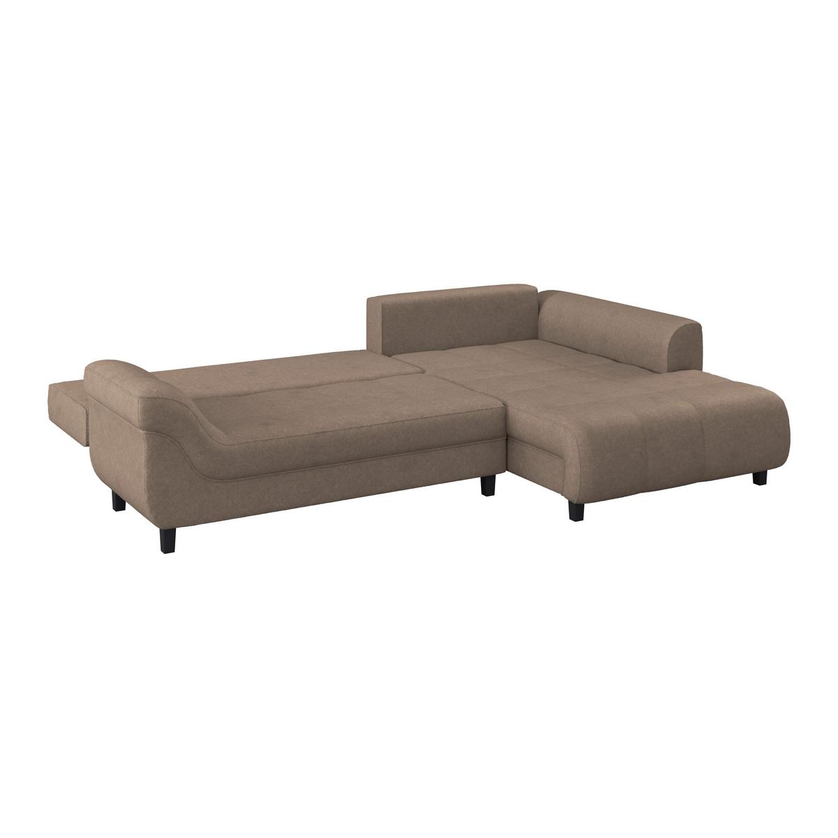 Kutna Garnitura Mendoza - siva/smeđa, Design, tekstil/drvo (309/197cm) - Modern Living