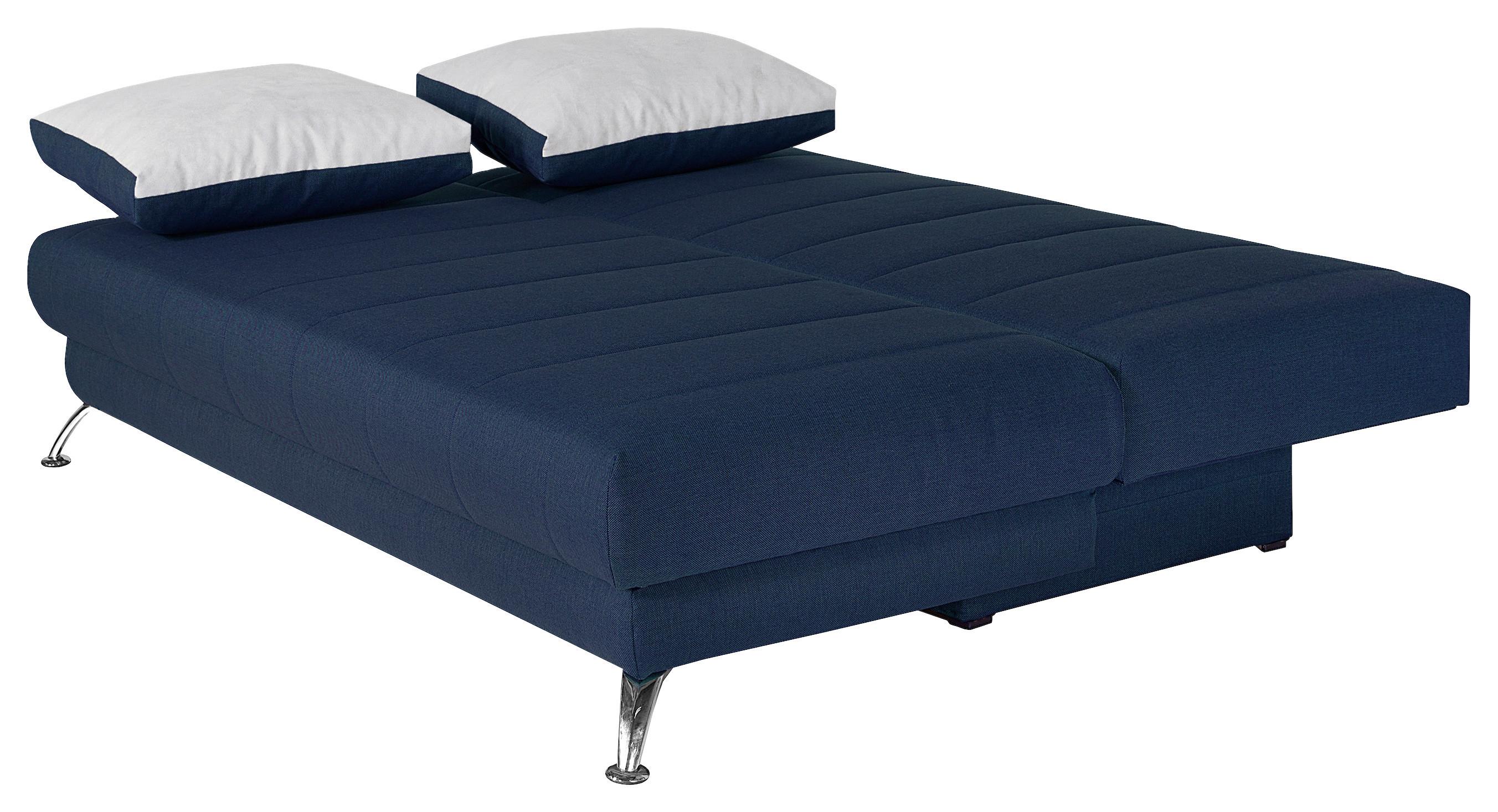 Zofa S Posteljno Funkcijo Sevilla, Temno Modra / Bež - srebrne barve/bež, Moderno, tekstil/les (200/100/75cm) - Top ponudba
