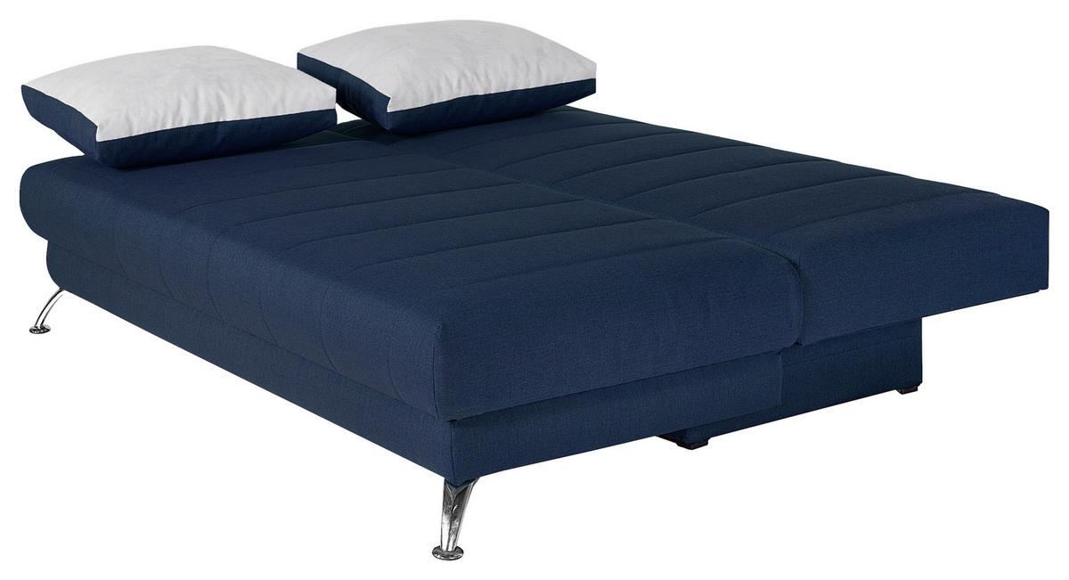 Zofa S Posteljno Funkcijo Sevilla, Temno Modra / Bež - srebrne barve/bež, Moderno, tekstil/les (200/100/75cm) - Top ponudba