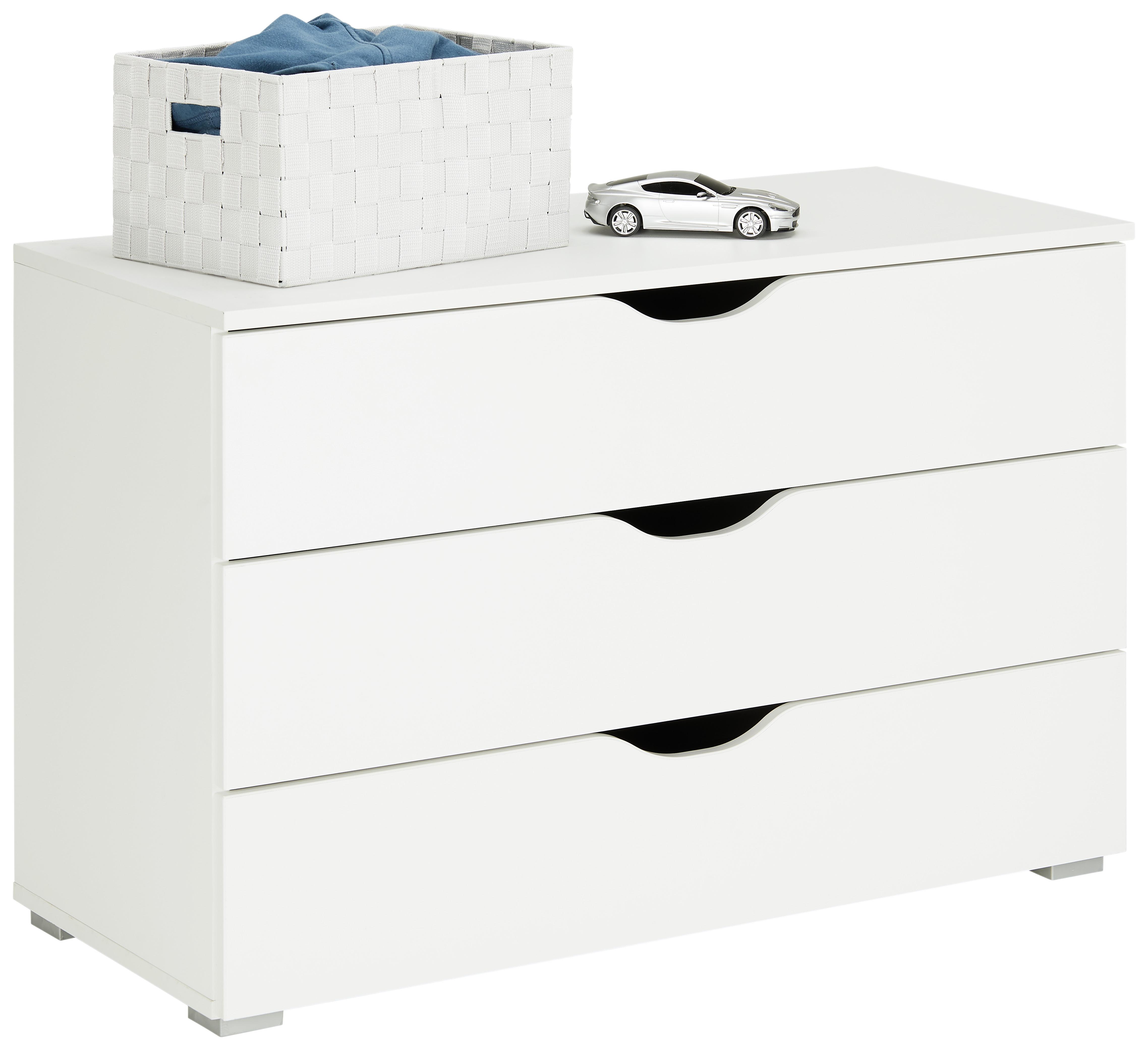 Komoda White V Beli - bela, leseni material (93/62/42cm) - Modern Living