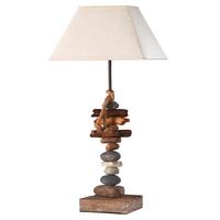 Tischlechte Seregon Weiß max. 22 Watt - Schwarz, Natur, Textil/Stein (30/25/63cm)