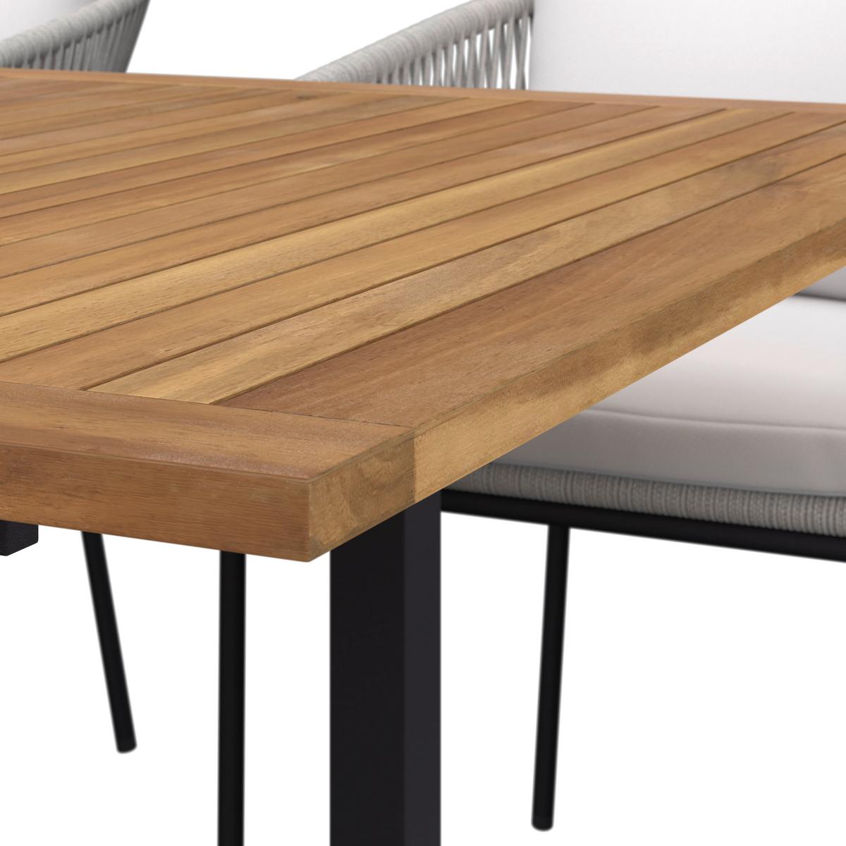 Gartengarnitur Giovanna Creme Holz/Metall/Textil - Creme/Grau, MODERN, Holz/Kunststoff - Bessagi Garden