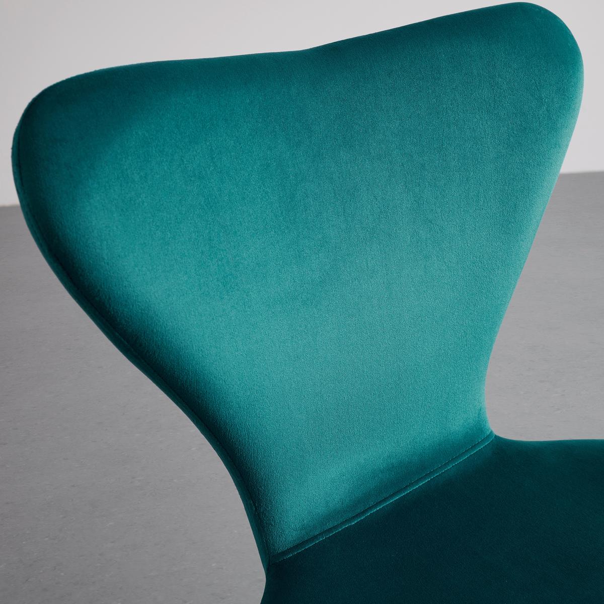 Stuhl Alicia Petrol Samt Gepolstert - Petrol/Schwarz, MODERN, Holz/Textil (53/82,5/53cm) - Bessagi Home