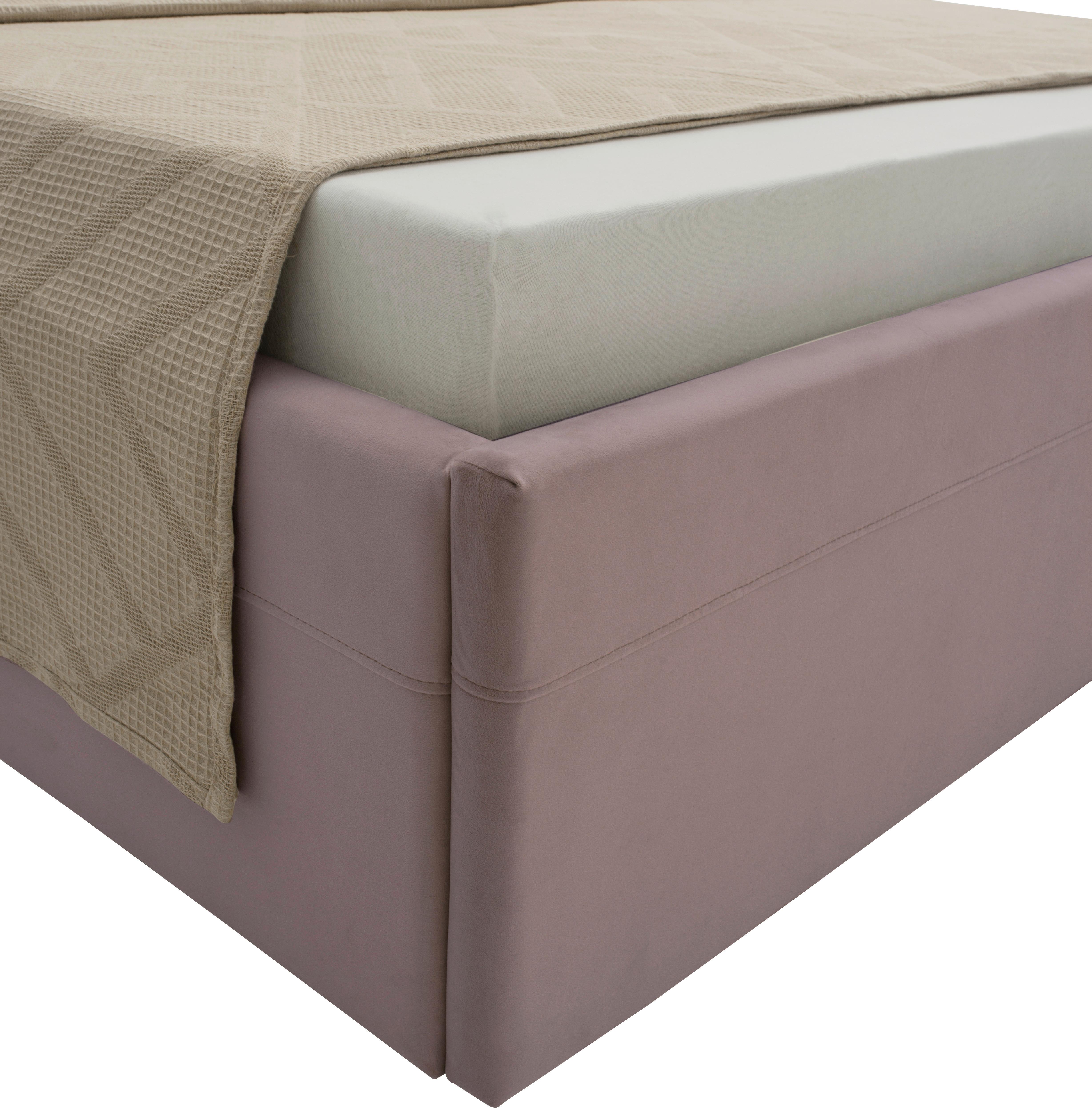 STOPPAD SÄNG KATAR -EXKLUSIV- - svart/syrén, Klassisk, textil (140/200cm) - Mömax