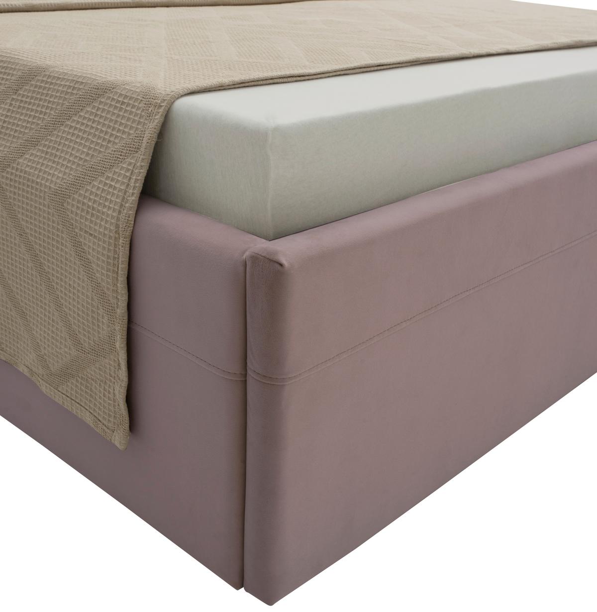 Polsterbett Katar Flieder ca. 160x200cm - Flieder/Schwarz, KONVENTIONELL, Textil (160/200cm) - Mömax