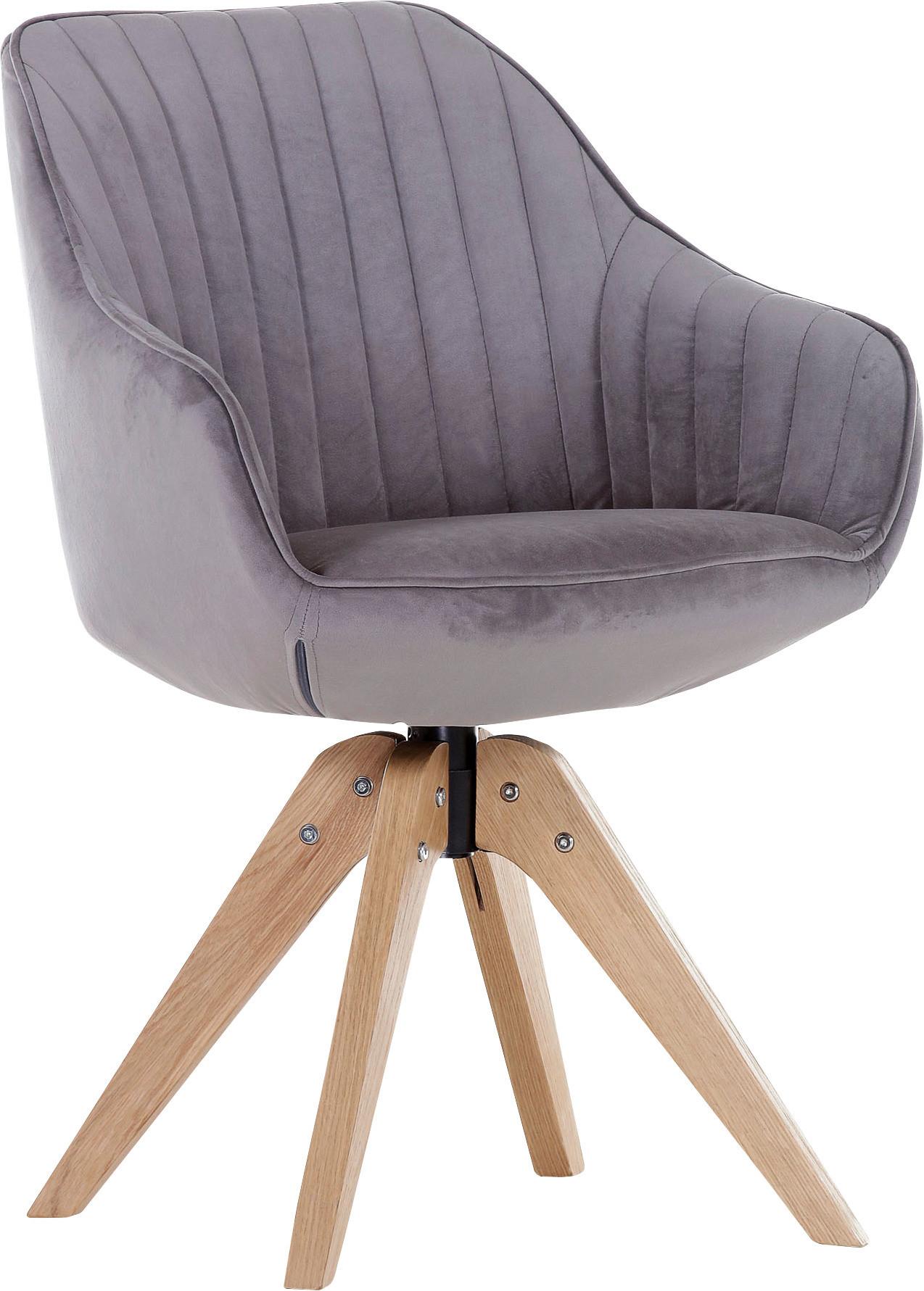 KRZESŁO Z PODŁOKIETNIKAMI CHILL    -HOM IN- - kolor bagienny/kolor dębowy, Design, tkanina/drewno (60/83/65cm) - Hom`in