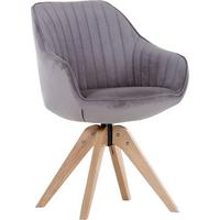 KRZESŁO Z PODŁOKIETNIKAMI CHILL    -HOM IN- - kolor bagienny/kolor dębowy, Design, tkanina/drewno (60/83/65cm) - Hom`in