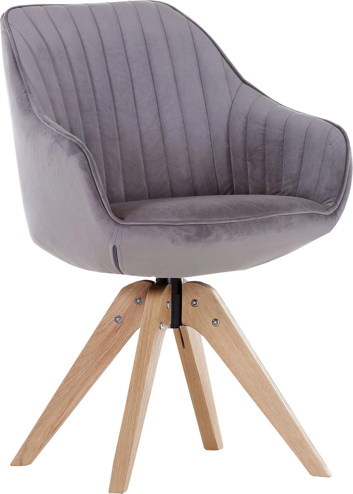 KRZESŁO Z PODŁOKIETNIKAMI CHILL    -HOM IN- - kolor bagienny/kolor dębowy, Design, tkanina/drewno (60/83/65cm) - Hom`in