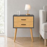 Beistelltisch Singol XXL Anthrazit/Honigeiche - Honigeiche/Anthrazit, Design, Holzwerkstoff/Metall (45/30/70cm) - MID.YOU