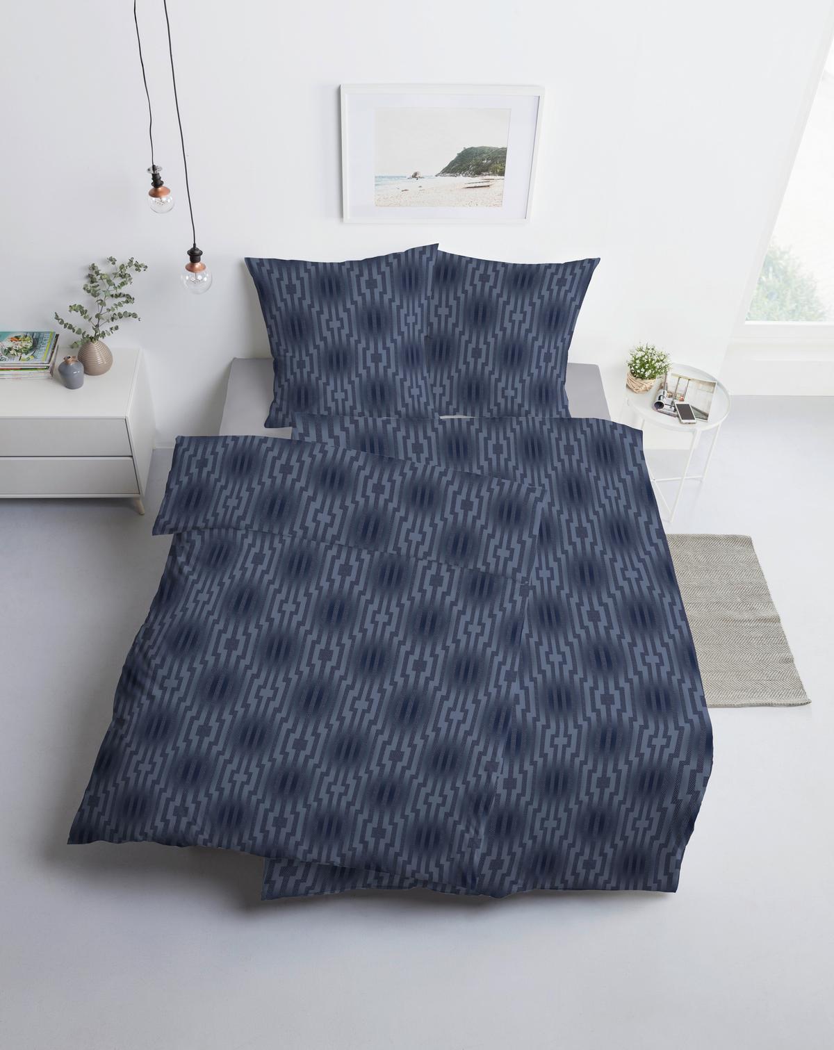 POŚCIEL LEVIAN - ciemnoniebieski, Design, tkanina (135/200cm) - Estella