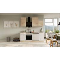 Kuhinjski Blok Z Aparati Samoa, Bela, Barva Hrasta - bela/barve aluminija, Moderno, umetna masa/leseni material (220cm) - FlexWell