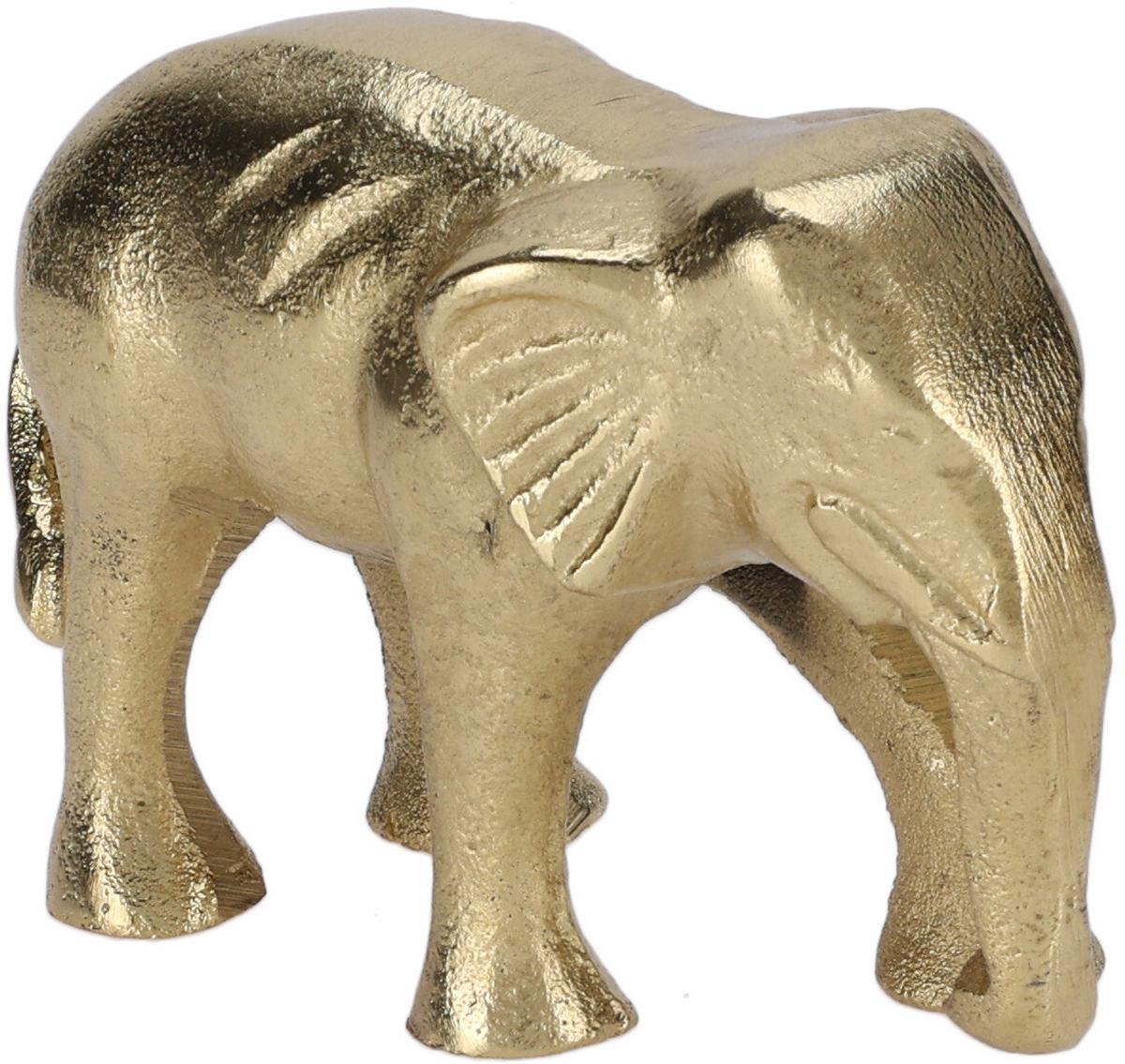 Dekor Elefánt Goldy - aranyszínű, fém (11/5/7cm)