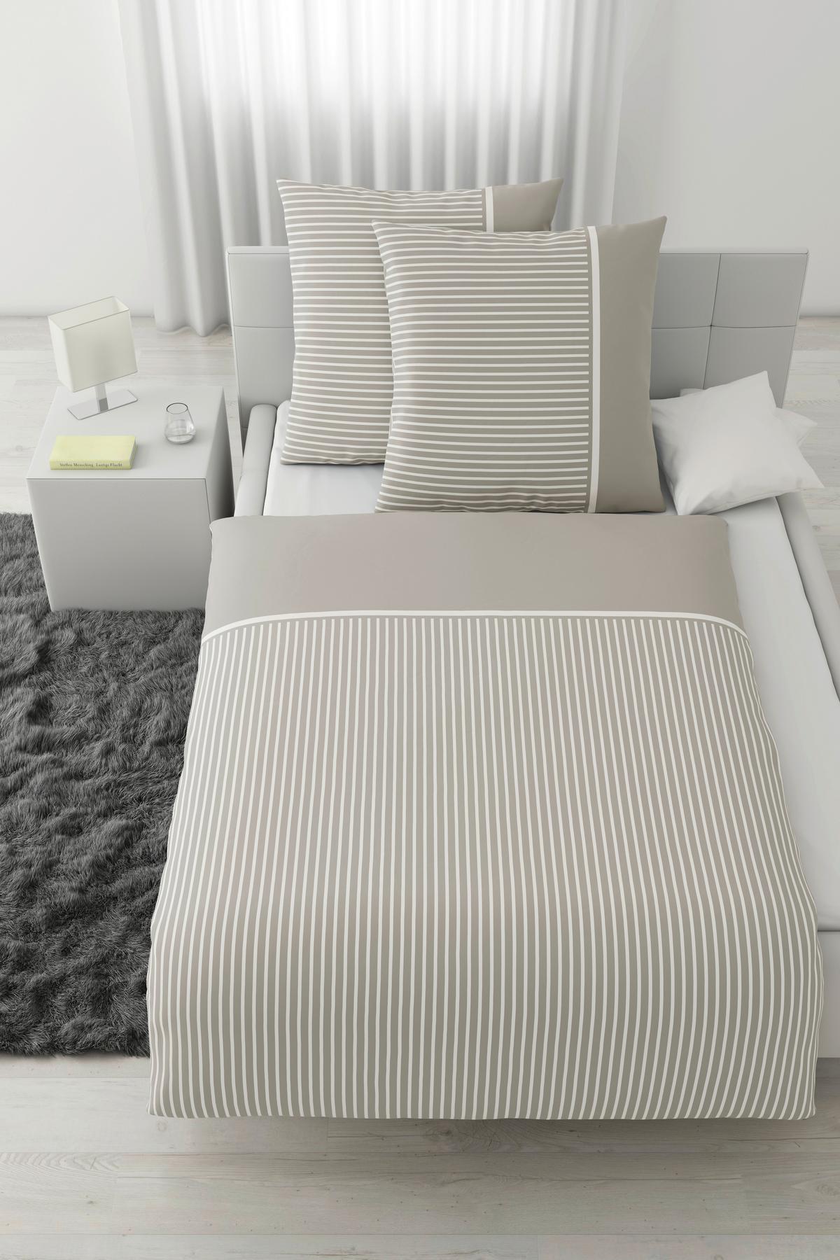 Bettwäsche Johannes XXL Hellbraun ca. 200x200cm - Hellbraun, KONVENTIONELL, Textil (200/200cm) - Mömax