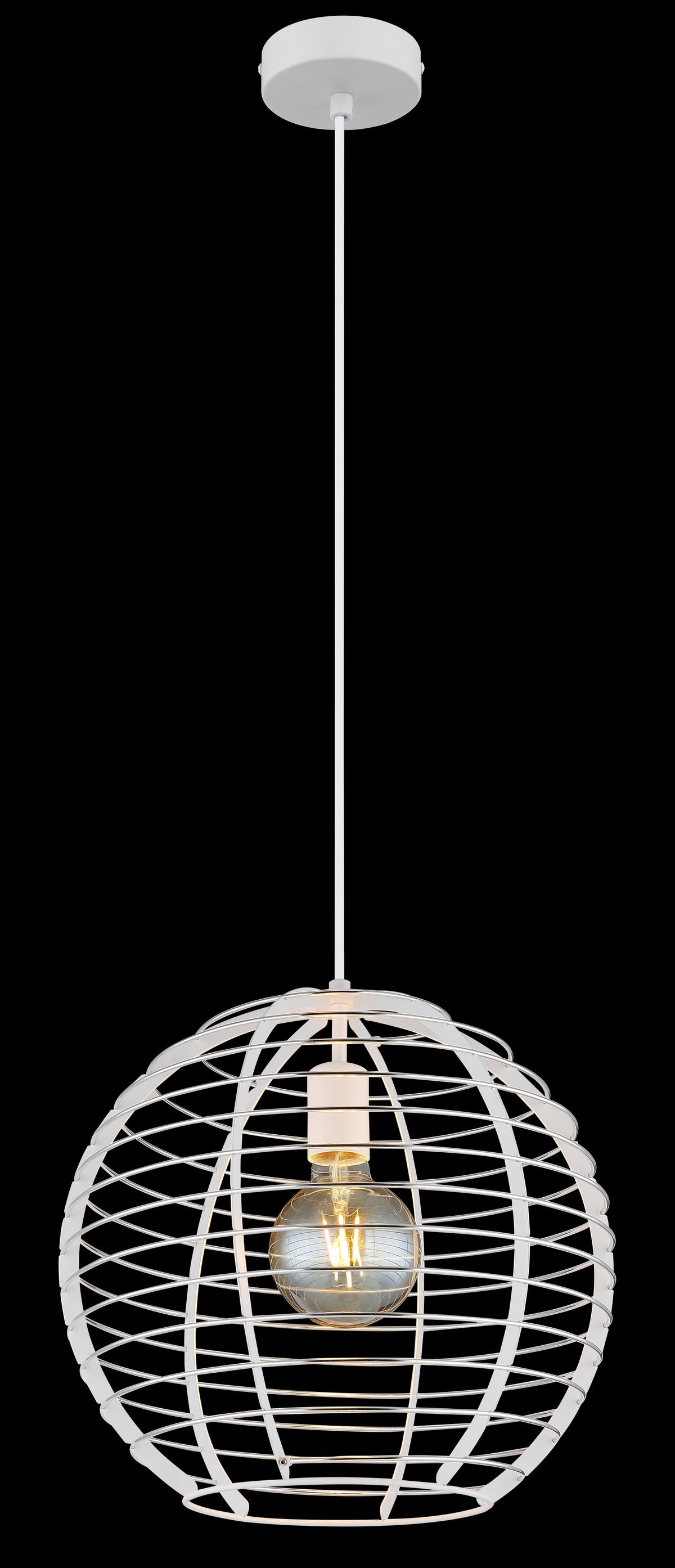Viseća Svjetiljka Nesa - bijela/boje kroma, Basics, metal/plastika (35/120cm) - Globo