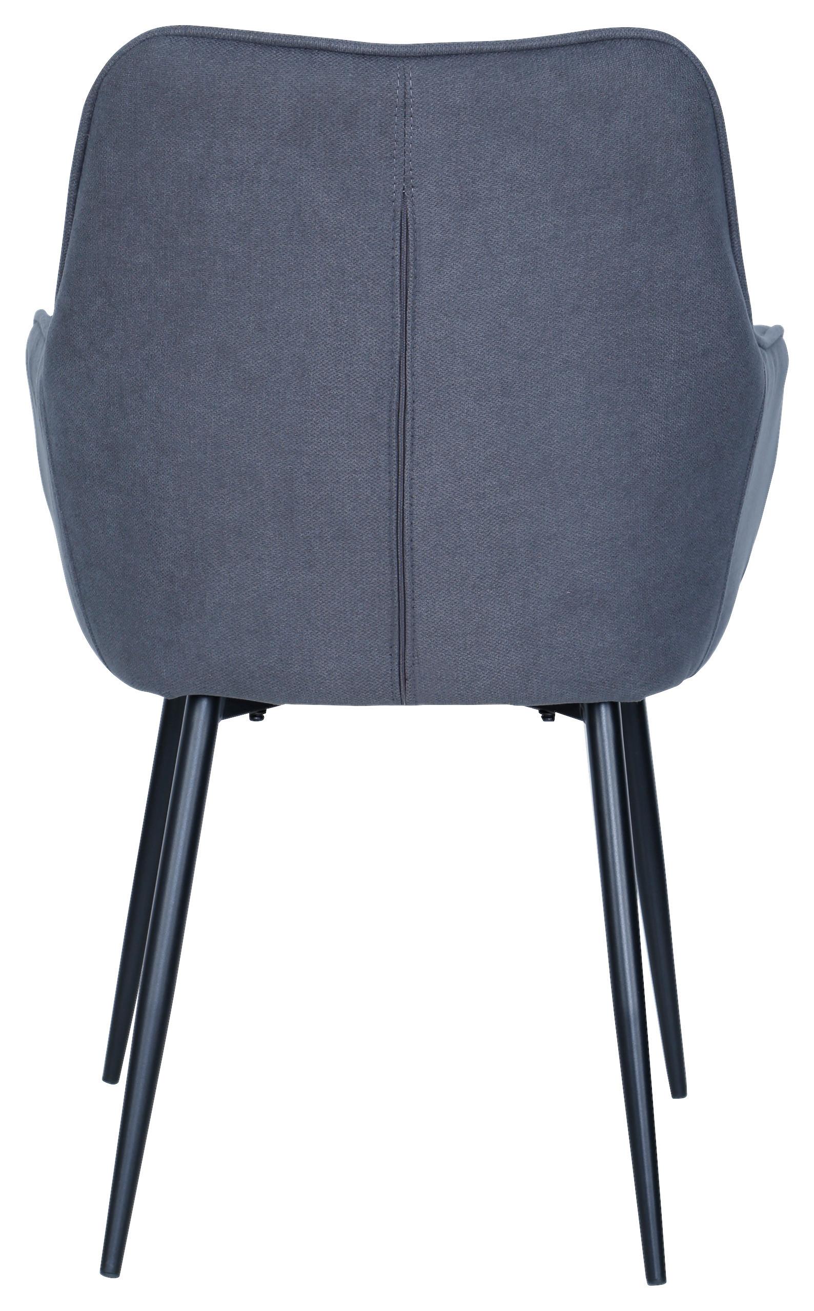 STOL MED ARMSTÖD ELENA -TOP- - grå/svart, Modern, metall/trä (57/85/60cm) - Mömax